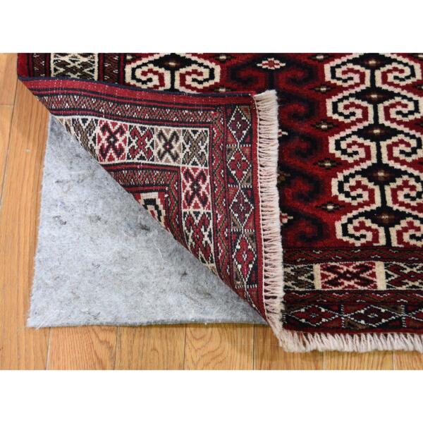 3'2"x4'1" Turkoman Prayer Design Pure Wool hand-Knotted Oriental Rug  - 44563 - Image 3