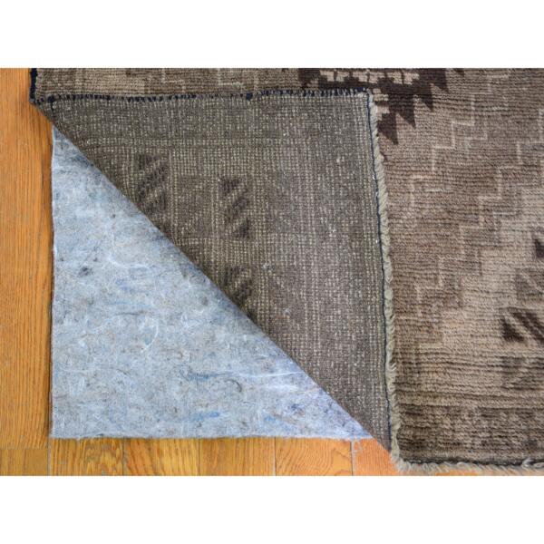 2'9"x12'8" Washed Out Afghan Baluch Pure Wool Hand Knotted Oriental Rug  - 49260 - Image 4