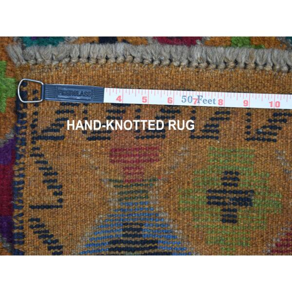 3'4"x4'8" Brown Tribal Design Colorful Afghan Baluch 100% Wool Hand Knotted Oriental Rug  - 53295 - Image 6