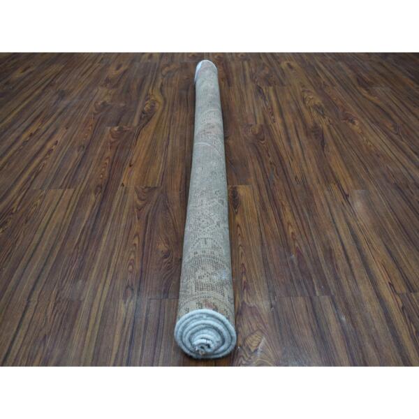 5'1"x7'4" Vintage And Worn Down Distressed Colors Persian Qashqai Distressed Hand Knotted Bohemian Rug  - 54060 - Image 5