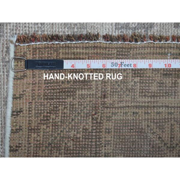 5'1"x7'4" Vintage And Worn Down Distressed Colors Persian Qashqai Distressed Hand Knotted Bohemian Rug  - 54060 - Image 7