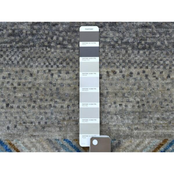 5'10"x8'10" Gray Folk Art Kashkuli Gabbeh Hand-Knotted Natural Wool Village Rug  - 56427 - Image 5