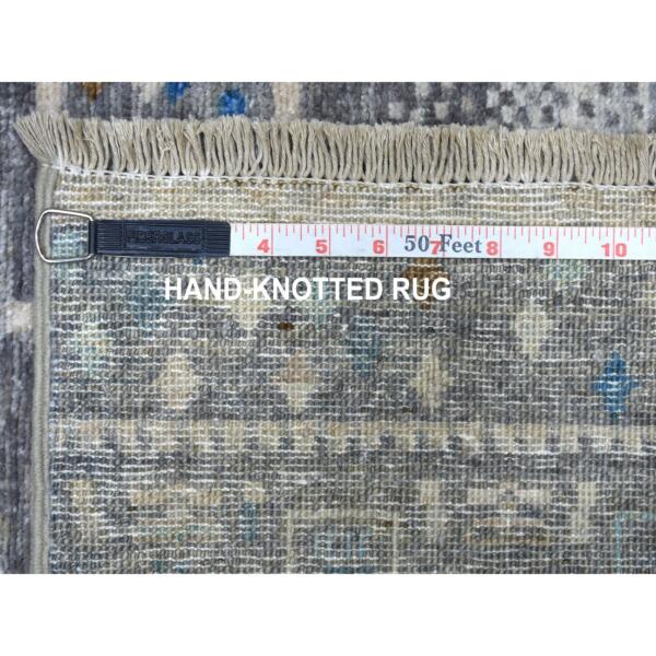 5'10"x8'10" Gray Folk Art Kashkuli Gabbeh Hand-Knotted Natural Wool Village Rug  - 56427 - Image 8