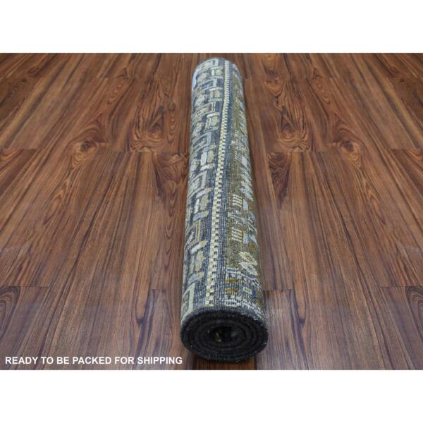 3'x4'9" Gray Kashkuli Gabbeh Pictorial Pure Wool Hand-Knotted Oriental Rug  - 56431 - Image 5