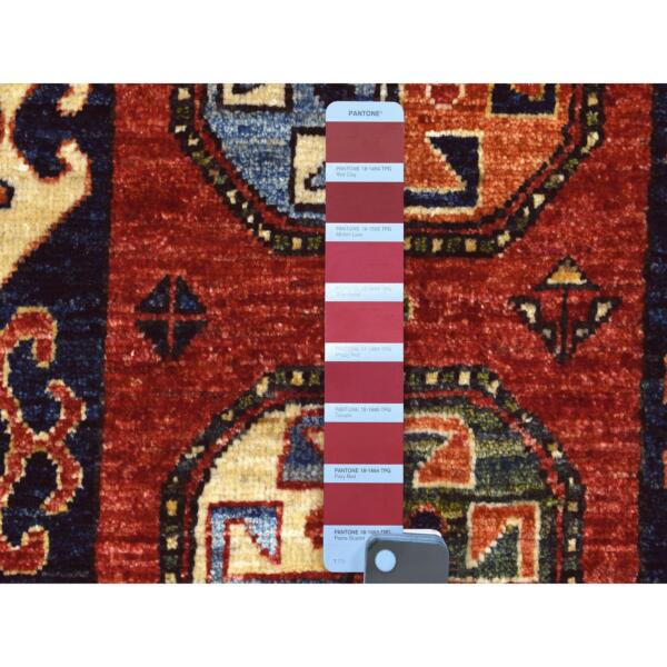 2'x3' Rust Red Afghan Turkoman Ersari Elephant Feet Design Organic Wool Hand Knotted Oriental Rug  - 56970 - Image 4