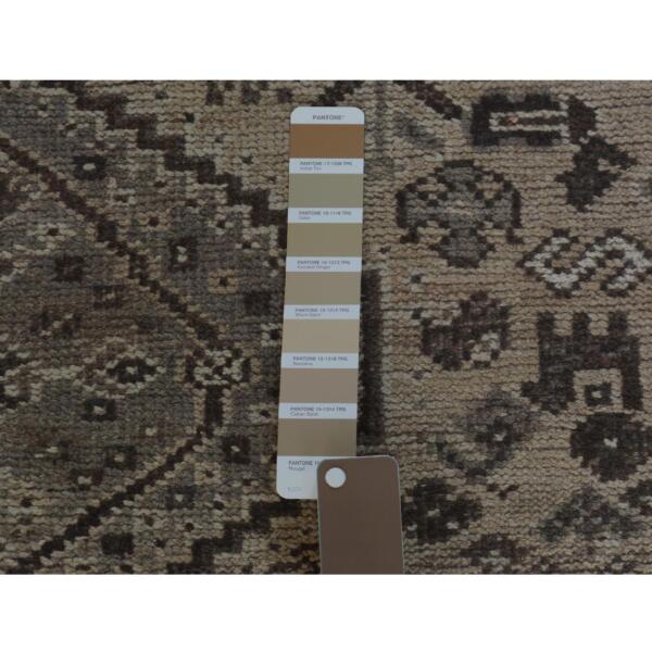 4'10"x7'10"  Earth Tone Colors Old And Worn Down Persian Qashqai Pure Wool Distressed Hand Knotted Oriental Rug  - 57237 - Image 5