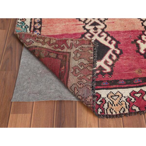 4'x8'3" Bohemian Red Persian Shiraz Hand Knotted Organic Wool Clean Old Distressed Gallery Size Runner Oriental Rug  - 57963 - Image 4