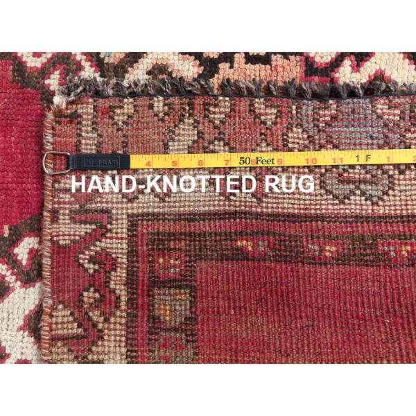 4'x8'3" Bohemian Red Persian Shiraz Hand Knotted Organic Wool Clean Old Distressed Gallery Size Runner Oriental Rug  - 57963 - Image 8