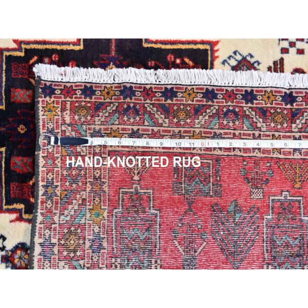 5'3"x7'9" Interesting Persian Abadeh Dense Weave Pure Wool Hand Knotted Oriental Rug  - 59635 - Image 8