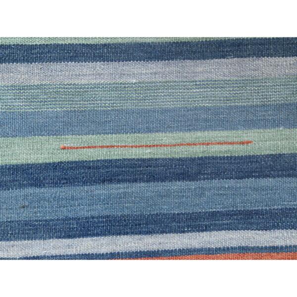 8'3"x10'1" Hand Woven Stripe Design Flat Weave Kilim Pure Wool Reversible Oriental Rug  - 60094 - Image 3