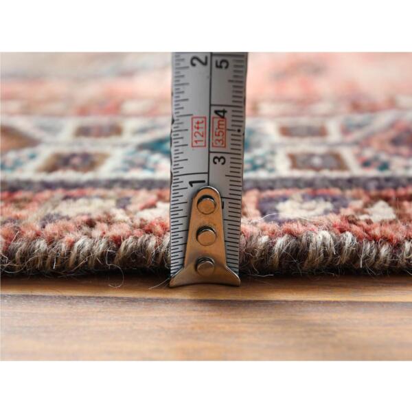 5'3"x7'10" Vintage Hand Knotted Red Persian Qashqai Sheared Down Pile Clean Organic Wool Oriental Rug  - 60617 - Image 7