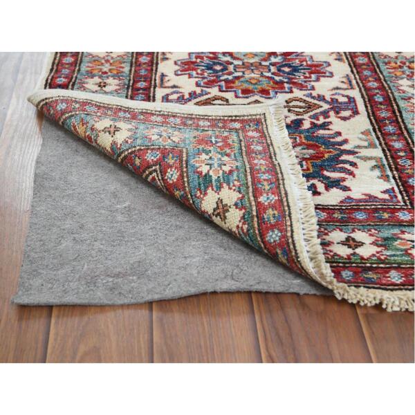 2'x3' Ivory Super Kazak Tribal Design Hand Knotted Vibrant Wool Oriental Rug  - 60796 - Image 4