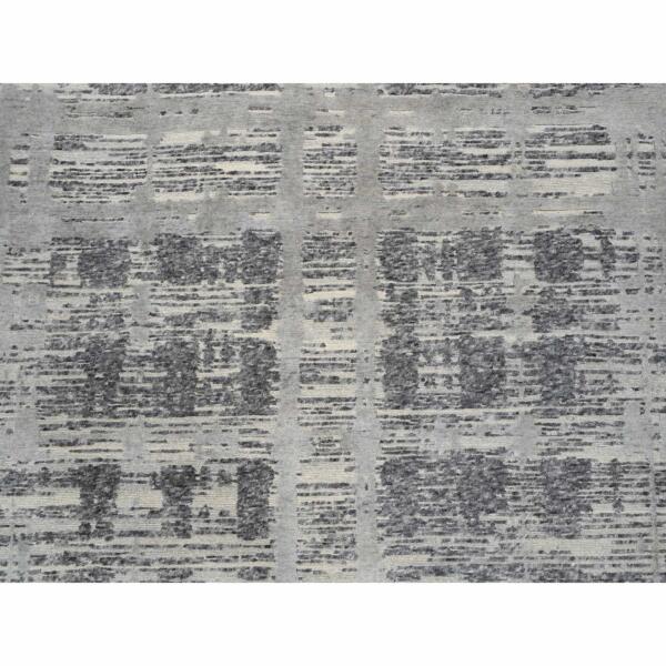 8'2"x8'2" Light Gray Hand Knotted Modern Hand Spun Undyed Natural Wool Square Oriental Rug  - 64233 - Image 9