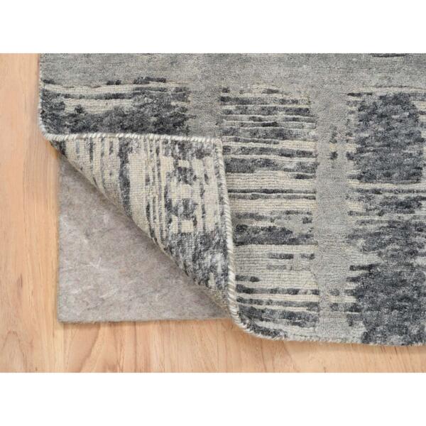 2'1"x3'1" Light Gray Hand Knotted Modern Hand Spun Undyed Natural Wool Mat Oriental Rug  - 64237 - Image 4