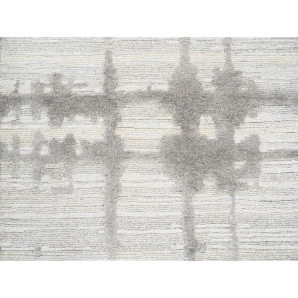 2'1"x3'1" Ivory Hand Spun Undyed Natural Wool Hand Knotted Modern Design Mat Oriental Rug  - 64238 - Image 6