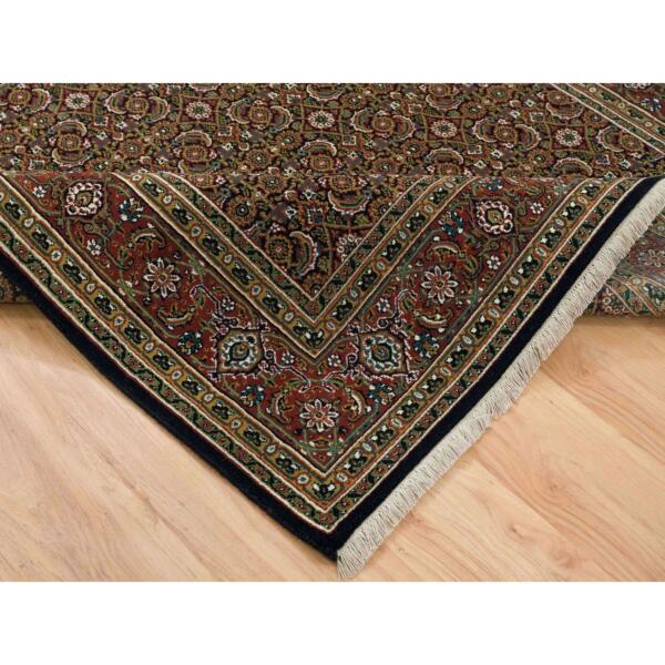 5'10"x9'1" Navy Blue, Herati with All Over Design, Hand Knotted, 250 KPSI Wool, Dense Weave, Oriental Rug  - 65115 - Image 7