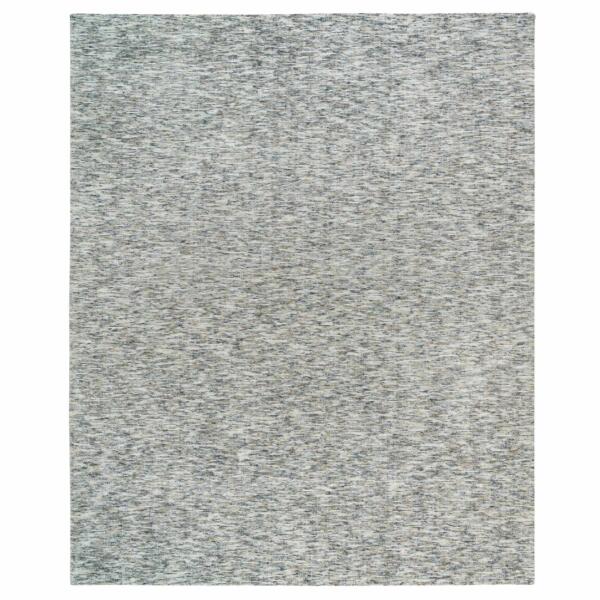 12'2"x15' Earth Tone Colors, Modern Striae Design, Soft to the Touch, Pure Wool, Hand Loomed, Oversized Oriental Rug  - 65236