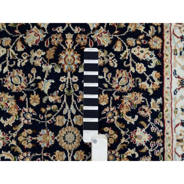 2'10"x16'1" Midnight Blue, Nain All Over Flower Design, 250 KPSI, Hand Knotted, 100% Wool, XL Runner Oriental Rug  - 65340 - Image 5