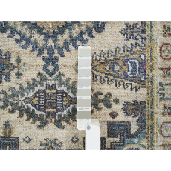 3'x5' Ivory Soft Tones, Soft Pile, Thick and Plush, Hand Knotted ,Natural Wool, Reimagined Persian Viss Design, Oriental Rug  - 65600 - Image 5