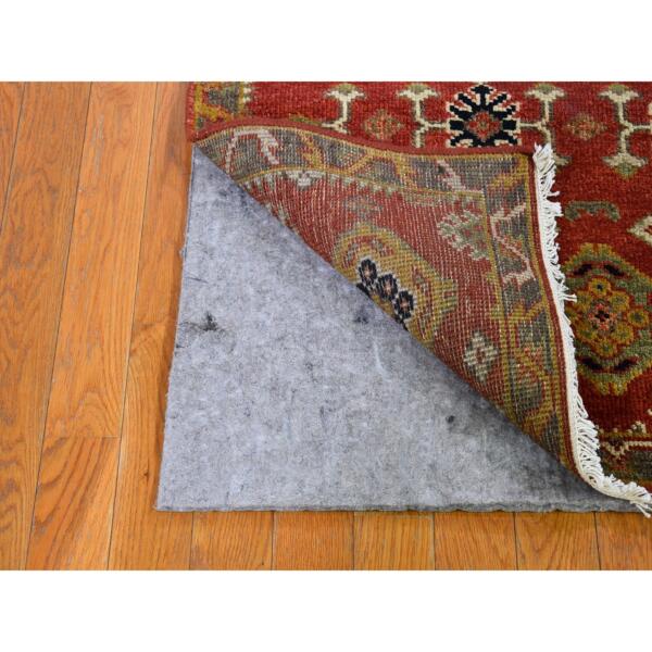 3'2"x10' 100% Wool Repetitive Geometric All Over Design Red Hand Knotted Wide Runner Oriental Rug  - 66190 - Image 5