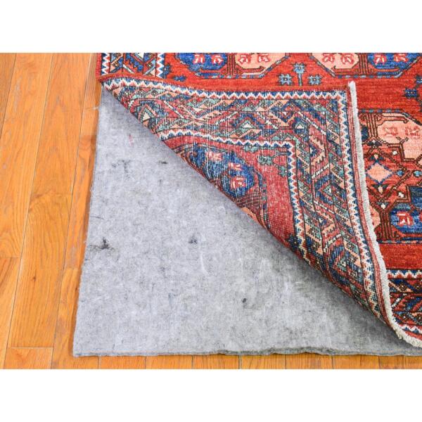 3'x4'9" Organic Wool Afghan Ersari with Elephant Feet Design Red Clay Hand Knotted Oriental Rug  - 66285 - Image 4