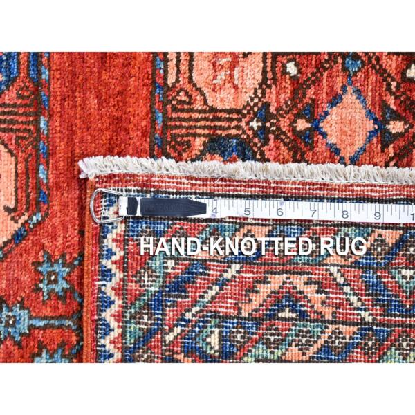 3'x4'9" Organic Wool Afghan Ersari with Elephant Feet Design Red Clay Hand Knotted Oriental Rug  - 66285 - Image 7