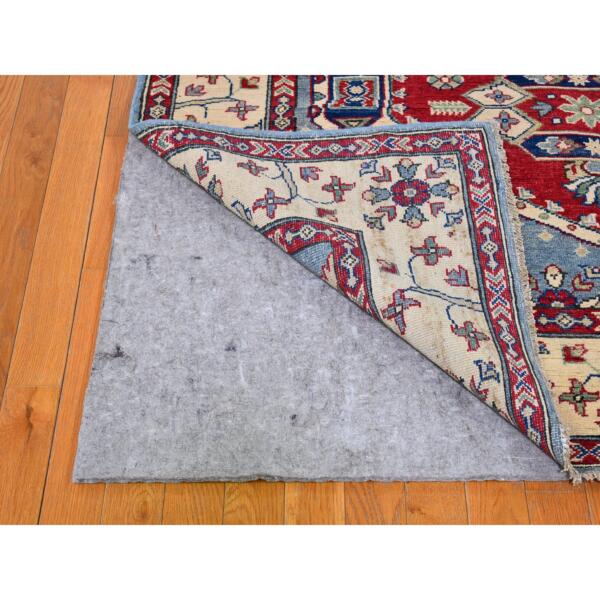 5'3"x19'9" Baby Blue Wide and Long Runner 100% Wool Kazak Tribal Design Hand Knotted Oriental Rug  - 66293 - Image 5