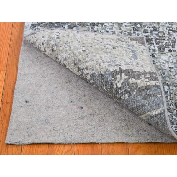 3'1"x5' Gray Abstract Design Wool Denser Weave Persian Knot Hand Knotted Mat Oriental Rug  - 66545 - Image 4