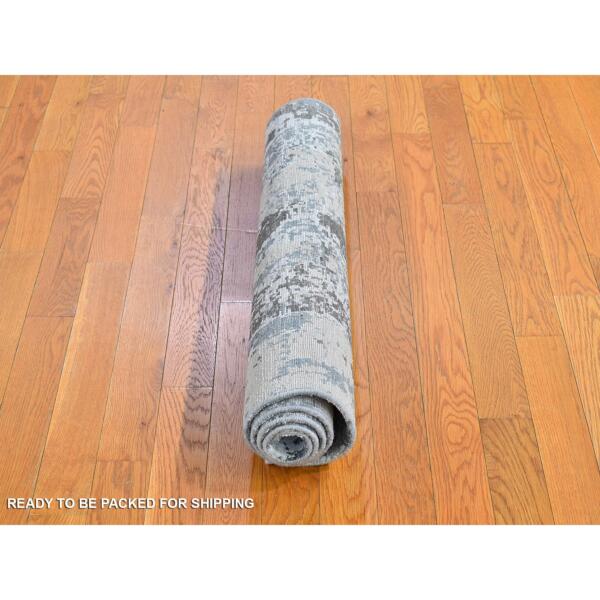 3'x5' Ivory Wool Persian Knot Denser Weave Abstract Design Hand Knotted Oriental Rug  - 66579 - Image 5