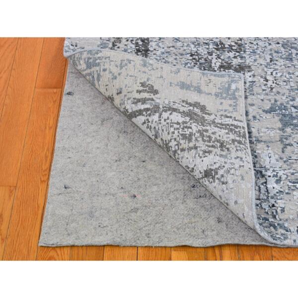 3'x5' Silver Wool Persian Knot Denser Weave Abstract Design Hand Knotted Oriental Rug  - 66591 - Image 4