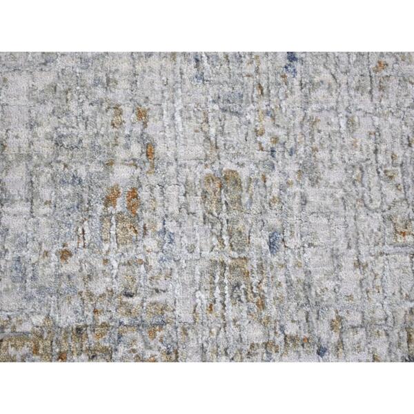 2'6"x4'1" Wool Denser Weave Persian Knot Hand Knotted Silver Abstract Design Scatter Size Oriental Rug  - 66791 - Image 3