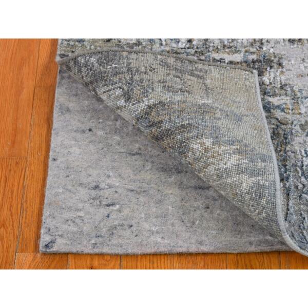 2'6"x4'4" Gray Persian Knot with Abstract Design Wool Denser Weave Hand Knotted Oriental Rug  - 66794 - Image 5