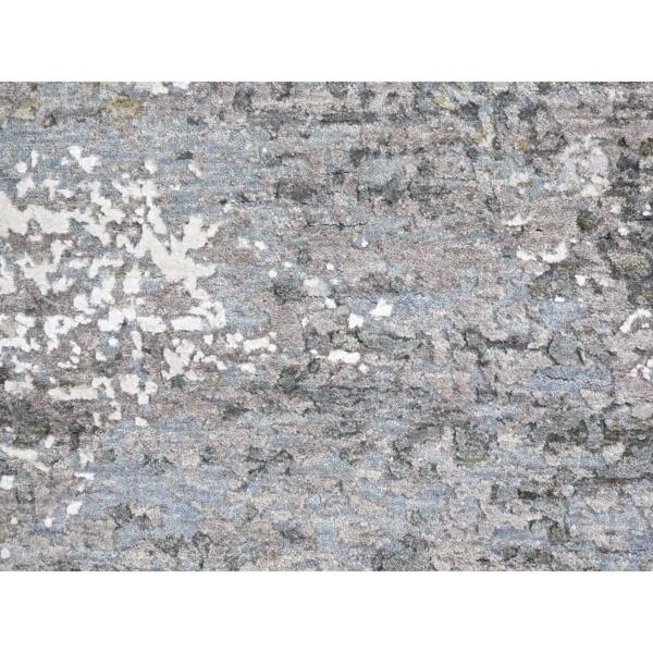 3'1"x5'1" Silver Abstract Design Wool Denser Weave Persian Knot Hand Knotted Oriental Rug  - 66819 - Image 3