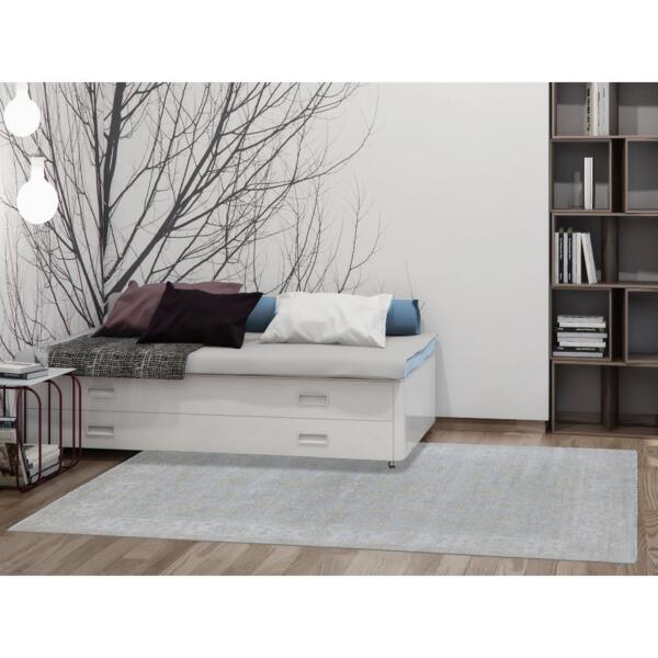 6'x8'10" White Wash Peshawar Pure Velvety Wool Light Gray With Soft Colors Hand Knotted Oriental Rug  - 67375 - Image 3