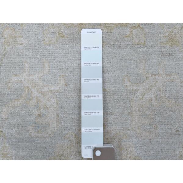 6'x8'10" White Wash Peshawar Pure Velvety Wool Light Gray With Soft Colors Hand Knotted Oriental Rug  - 67375 - Image 5