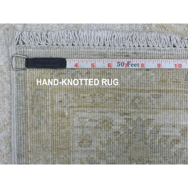 6'x8'10" White Wash Peshawar Pure Velvety Wool Light Gray With Soft Colors Hand Knotted Oriental Rug  - 67375 - Image 8