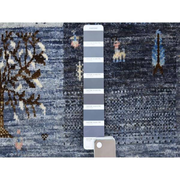 5'10"x9'2" Mix Of Gray, Beige And Blue Extremely Durable Kashkuli Gabbeh Hand Knotted Afghan Wool Oriental Rug  - 67568 - Image 5