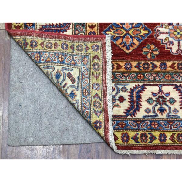 5'6"x8'1" All New Hand Knotted Red In A Colorful Palette Pure Velvety Wool Super Kazak Oriental Rug  - 67620 - Image 3