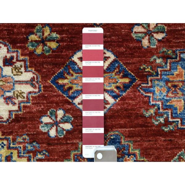 5'6"x8'1" All New Hand Knotted Red In A Colorful Palette Pure Velvety Wool Super Kazak Oriental Rug  - 67620 - Image 4