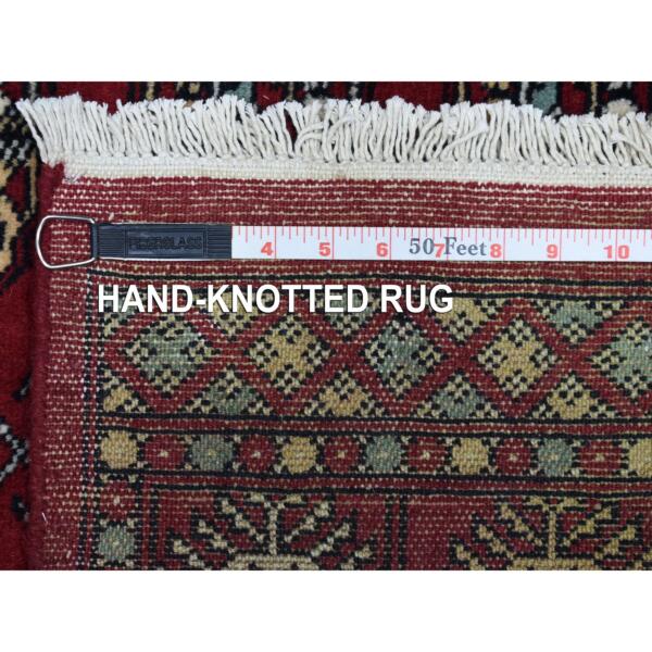 3'x4'10" Rich Red Mori Bokara Hand Knotted Silky Wool Oriental Rug  - 68785 - Image 7