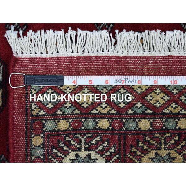 3'x5'1" Hand Knotted Extremely Durable Wool Deep and Rich Red Mori Bokara Oriental Rug  - 68796 - Image 7