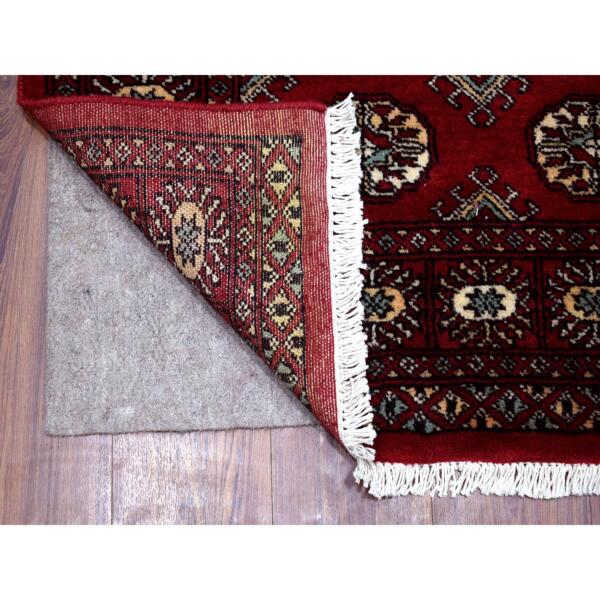 3'x4'5" Deep and Rich Red Mori Bokara Pure Wool Hand Knotted Oriental Rug  - 68798 - Image 3