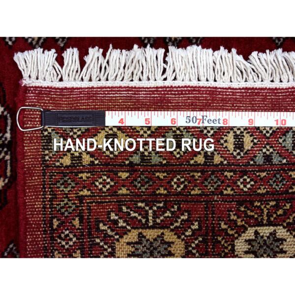 3'x4'5" Deep and Rich Red Mori Bokara Pure Wool Hand Knotted Oriental Rug  - 68798 - Image 7