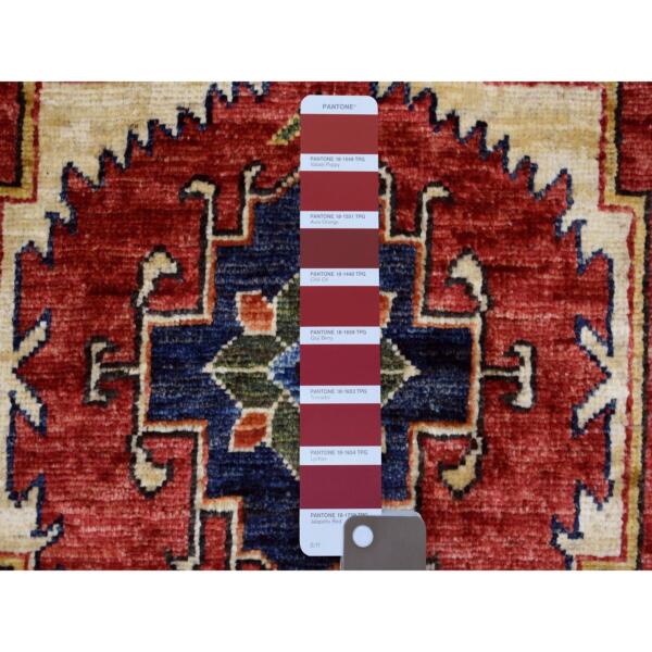 2'x3' Brick Red, Hand Knotted, Turkeman Ersari with Tribal Design, Natural Dyes, Densely Woven Organic Wool Oriental Rug  - 70760 - Image 4