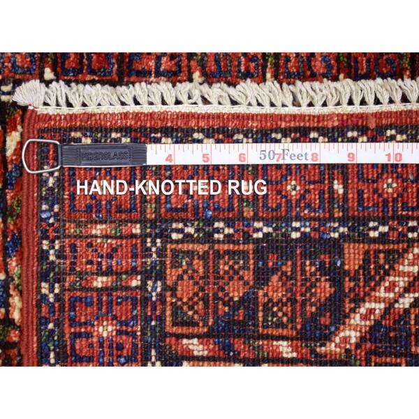 2'x3' Red Turkeman Ersari with Prayer Design, Natural Dyes, Hand Knotted, Densely Woven, 100% Wool Oriental Rug  - 70793 - Image 7