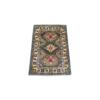 2'2"x2'10" Green Afghan Ersari with Geometric Design, Natural Dyes, Hand Knotted, Ghazni Wool Oriental Rug  - 71311