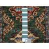 2'2"x2'10" Green Afghan Ersari with Geometric Design, Natural Dyes, Hand Knotted, Ghazni Wool Oriental Rug  - 71311 - Image 4