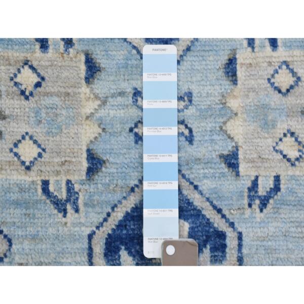 4'x5'9" Colorful, Hand Knotted Anatolian Village Inspired with Large Elements, Natural Dyes Soft Wool Oriental Rug  - 72923 - Image 4