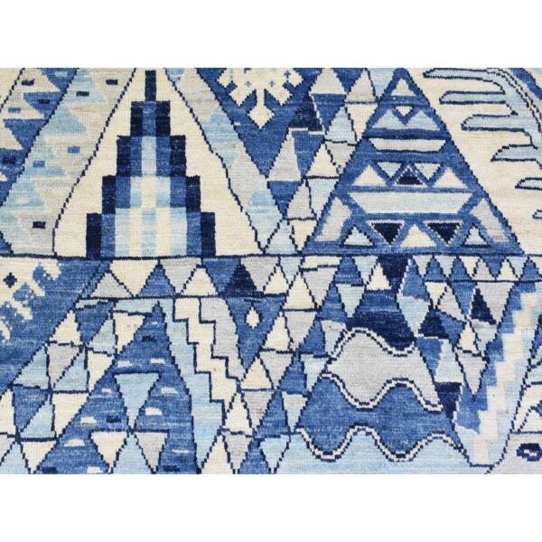 7'10"x9'10" Denim Blue, Anatolian Village Inspired with Patchwork Design Vegetable Dyes, Extra Soft Wool Hand Knotted, Oriental Rug  - 72983 - Image 10