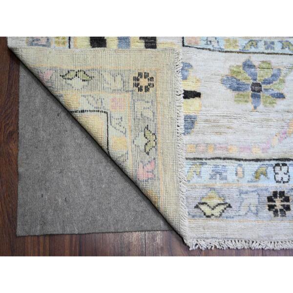 11'10"x15'3" Medium Gray, Afghan Angora Oushak with All Over Pattern, Natural Dyes, Soft Wool, Hand Knotted, Oversized Oriental Rug  - 73914 - Image 6